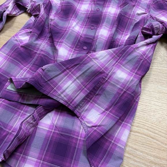 Duluth Trading Co Lightweight Plaid Long Sleeve Button Up Shirt Women's Medium - Picture 2 of 5